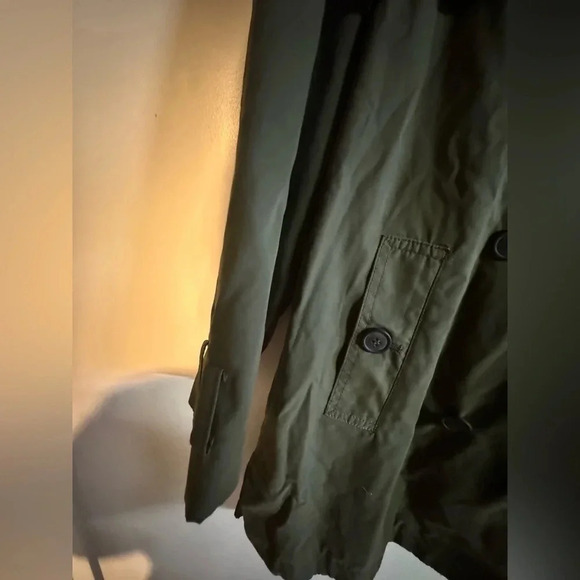 Zara Size XS Green Trenchcoat - Picture 3 of 8